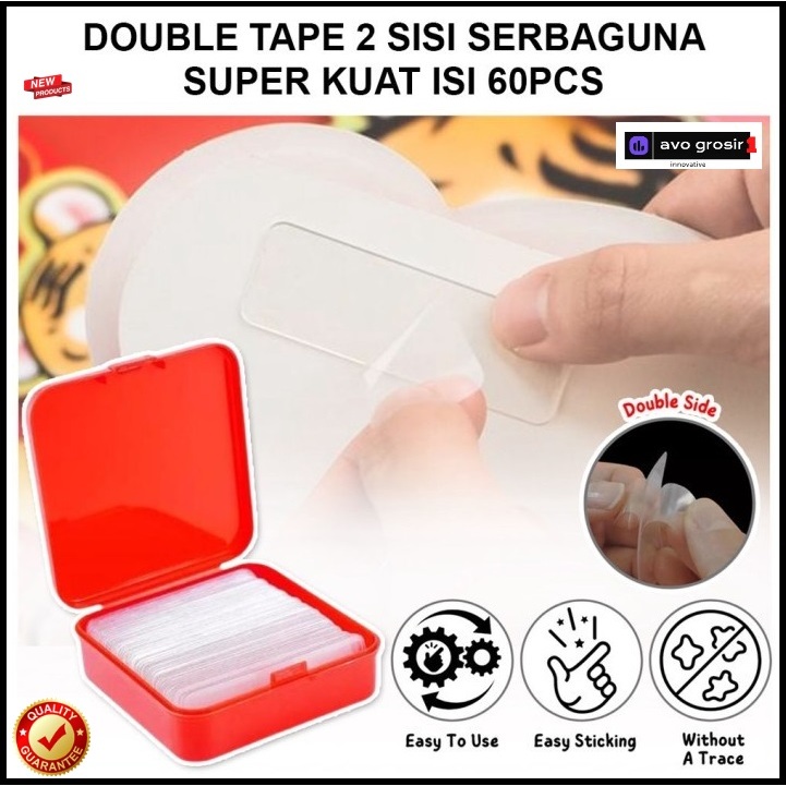 

Double Tape Mini Transparan Perekat 2 sisi Box Kotak isi 60