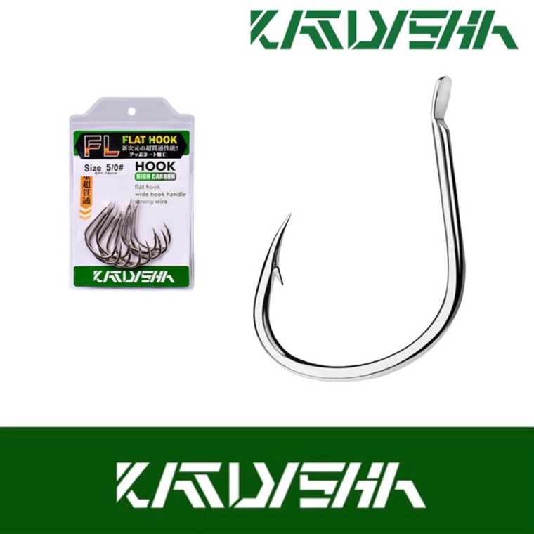 [KODE NNN8D] Katyusha Hook Pike Flat 10Pcs Kail Pancing Bahan Carbon Steel Kail Light Jigging Micro 