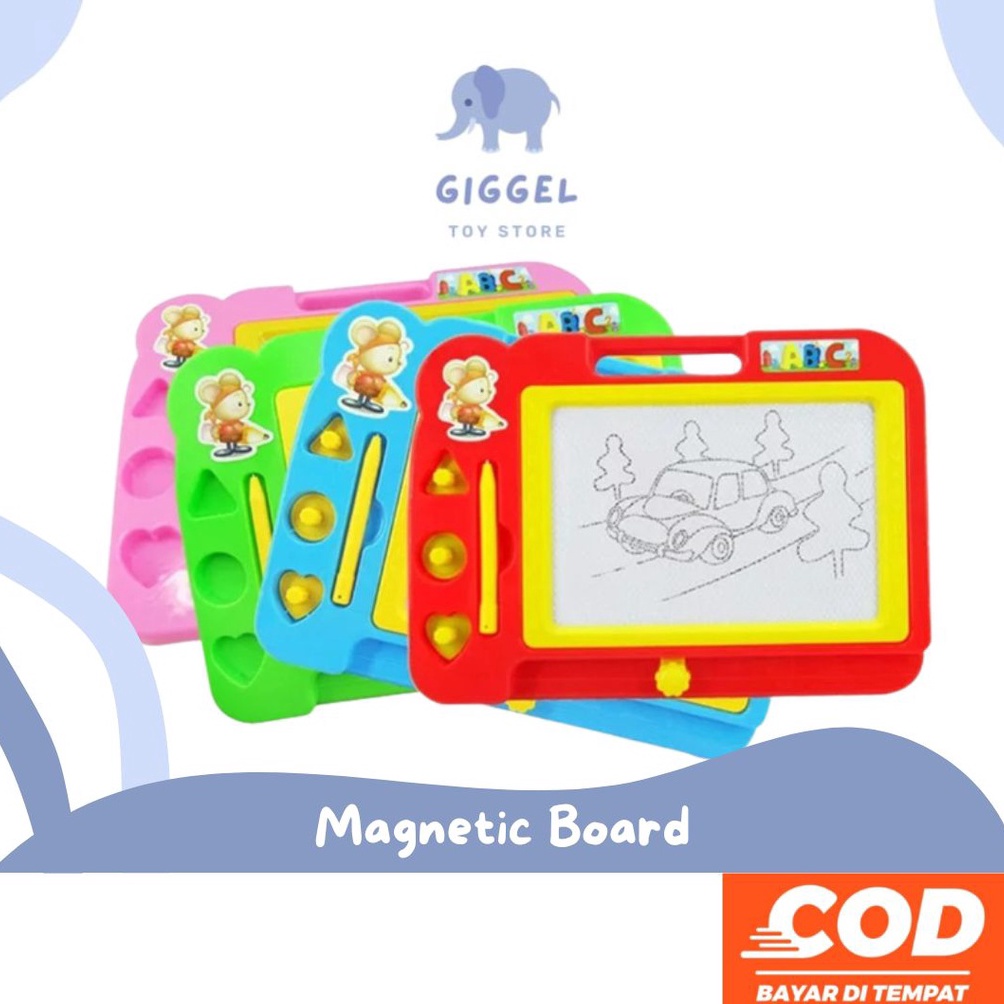 

[✏N98(] [ Giggel ] MAINAN EDUKASI PAPAN TULIS / MAGNET MAGNETIC DRAWING BOARD Top Discount