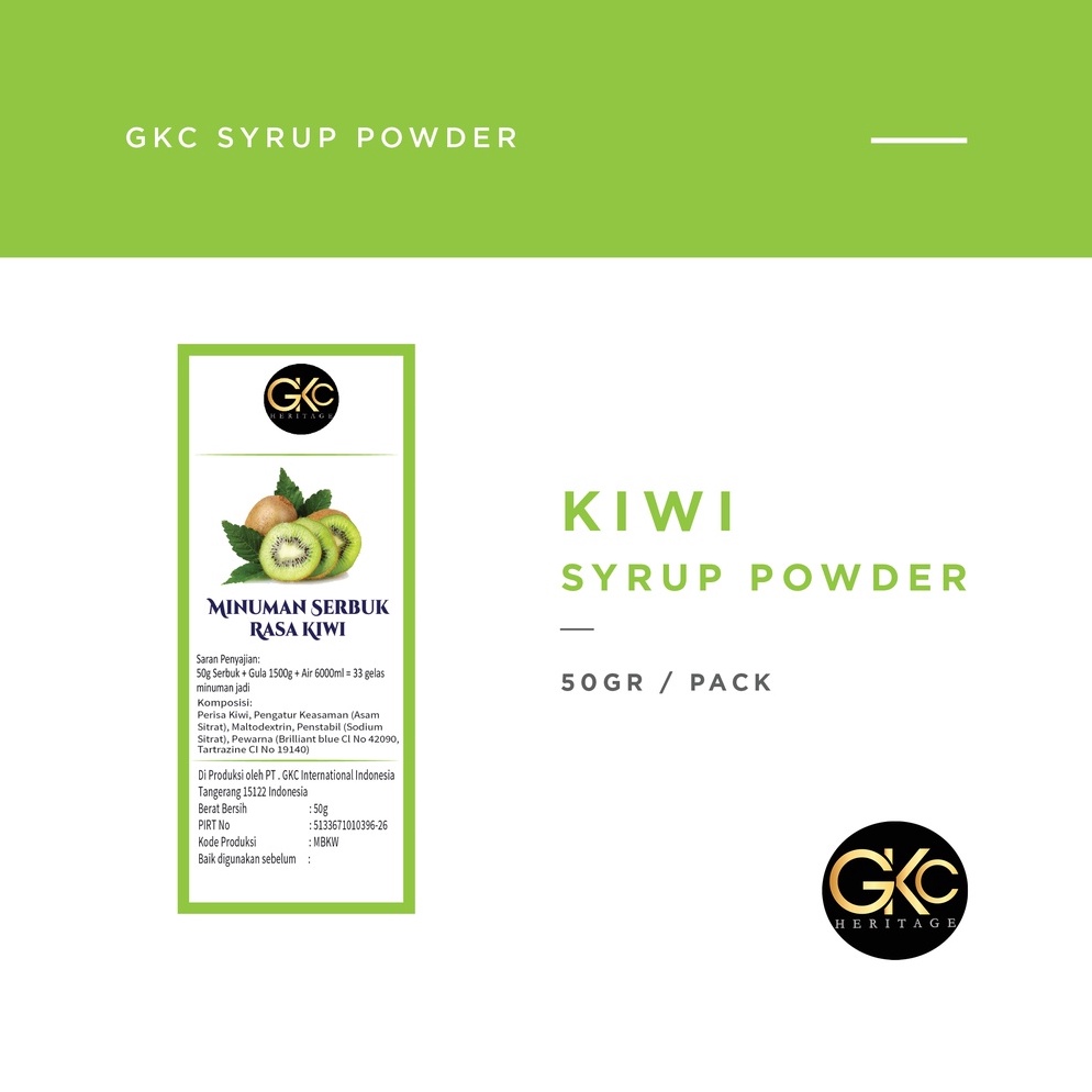 

Buru4n Beli Bubuk Sirup Kiwi / Kiwi Powder Syrup Serbuk Minuman Powder Drink GKC Heritage Konsentrat 50 gram Special Promo