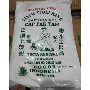 

[KODE PRODUK V8DO07176] Sagu Cap Pak Tani 1kg Liauw Tjoei Kang / Tepung Tapioka 1 KG GROSIR