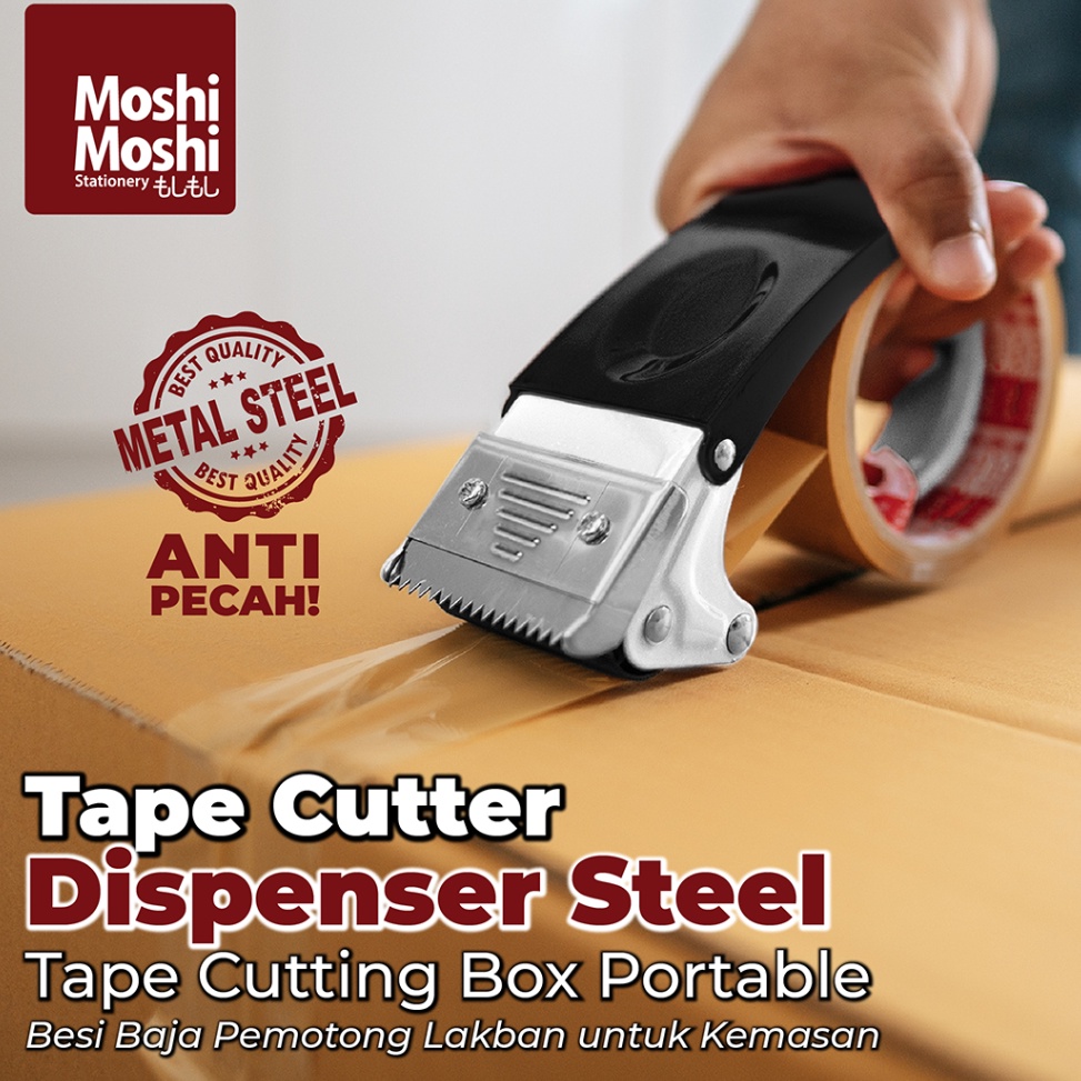 

7ATJP Tape Dispenser Box Steel Pemotong Selotip Lakban Cutter Packaging Besi 8jh9v