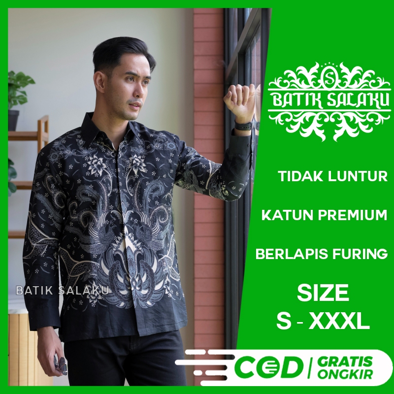 Kemeja Batik Pria Lengan Panjang 18 Baju BATIK SALAKU Premium Cocok Untuk Pesta Kantor Kondangan Lam