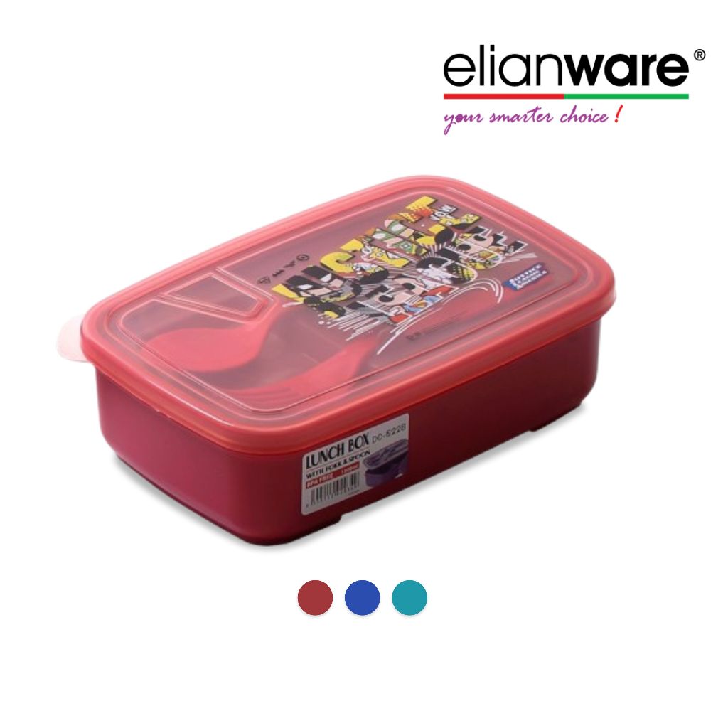 Elianware Kotak Makan Anak DC Justice League Food Container with Spoon & Fork 1300ML DC-5228
