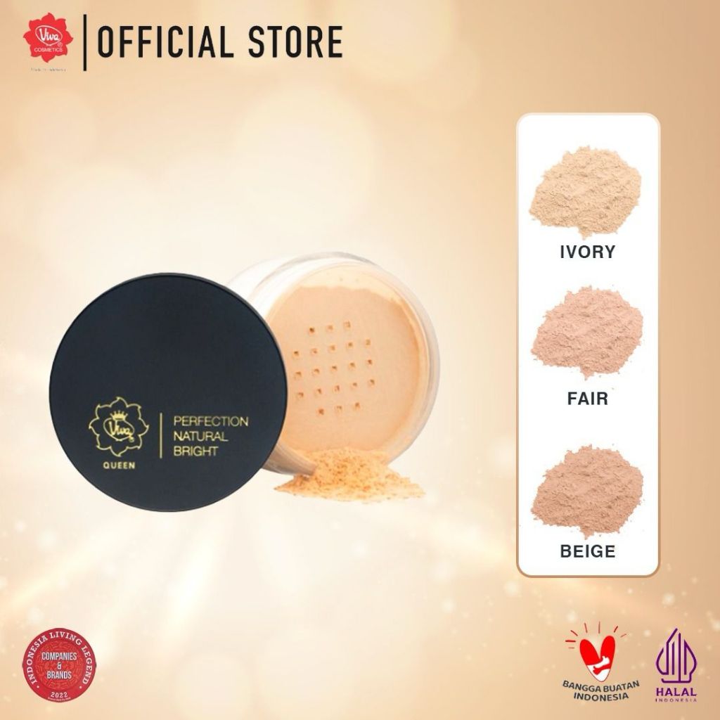 Viva Queen Perfection Natural Bright Loose Powder 35g (MATTE FINISH, UV FILTER & WATERPROOF) - Terse