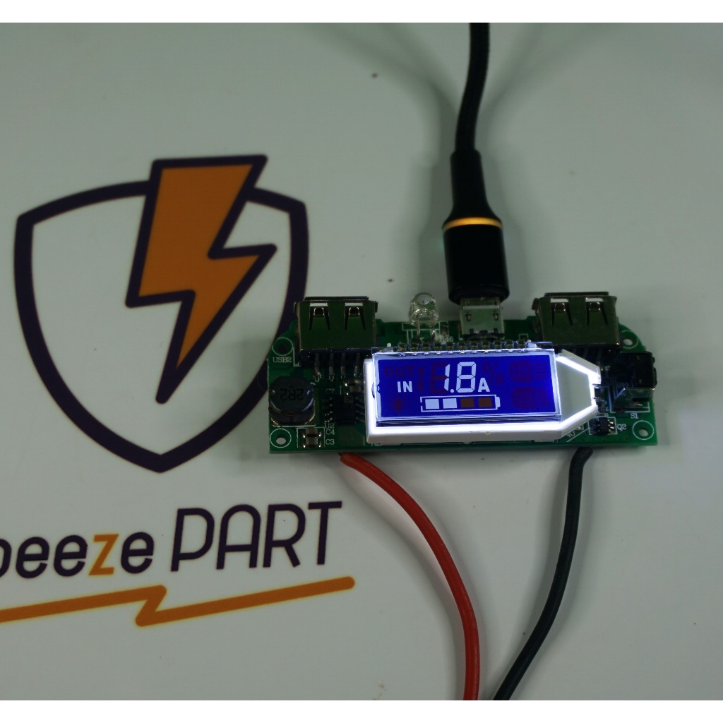 Modul Power Bank dengan LCD DIY 2 Slot USB 1A 2.1 KIT Rakitan Powerbank 18650