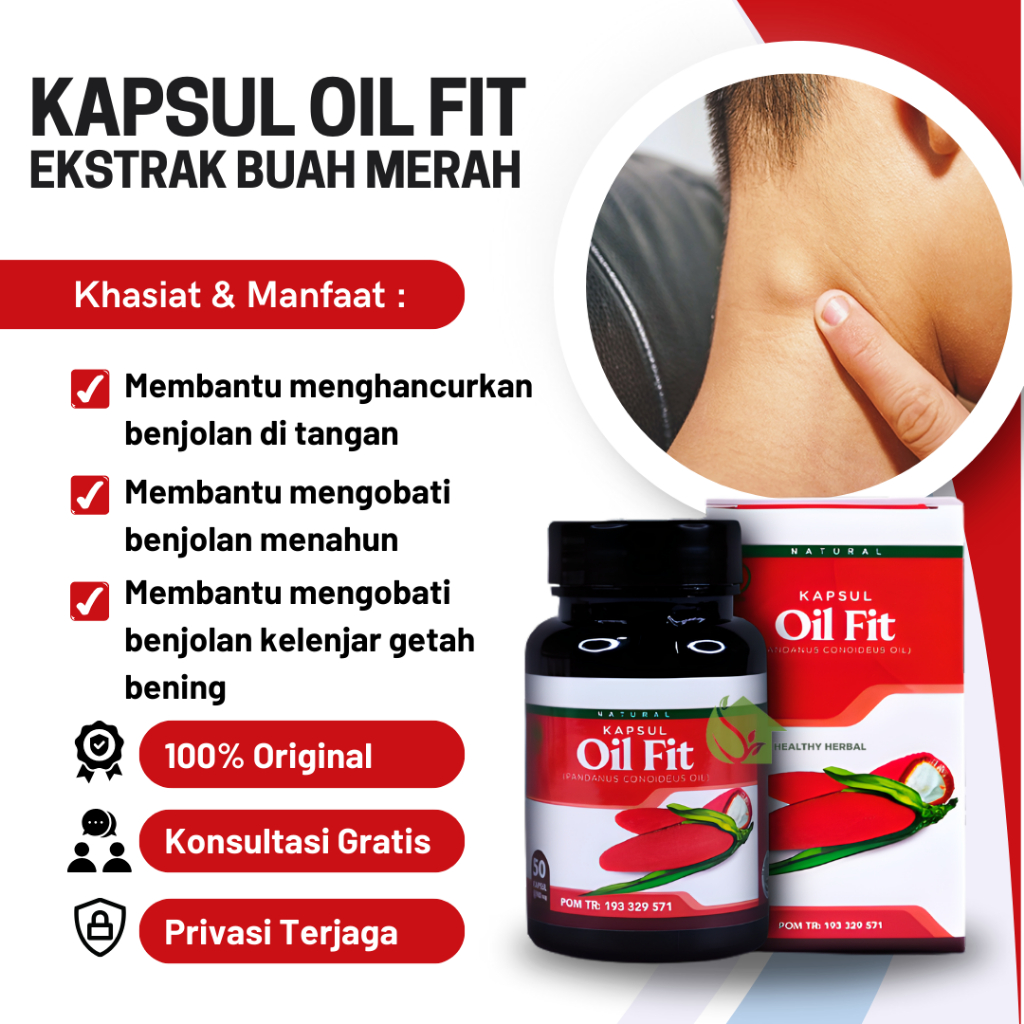 Oil Fit Isi 50 Kapsul 100% Original | Obat Untuk Pengempis Benjolan & Tumor Jinak