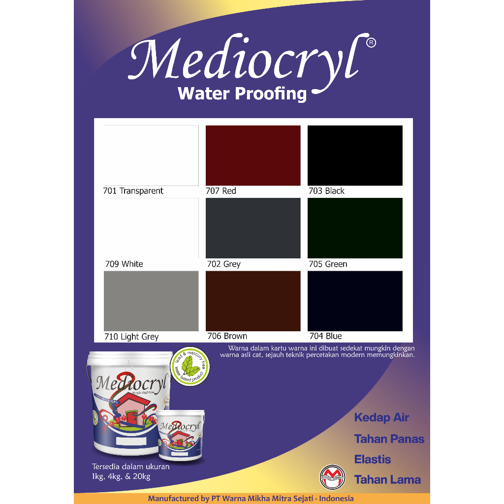 Mediocryl Water Proofing Galon (4 Kg) / Cat Anti Bocor