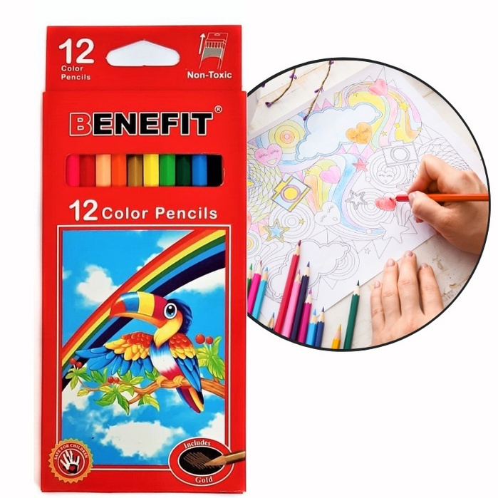 

pensil warna benefit isi 12 panjang PW1210 gambar menggambar atk alat tulis kantor sekolah karya seni lukis lukisan melukis pelangi pinsil pencil peralatan perlengkapan kayu pewarna terang cerah Murah suraga motor malang