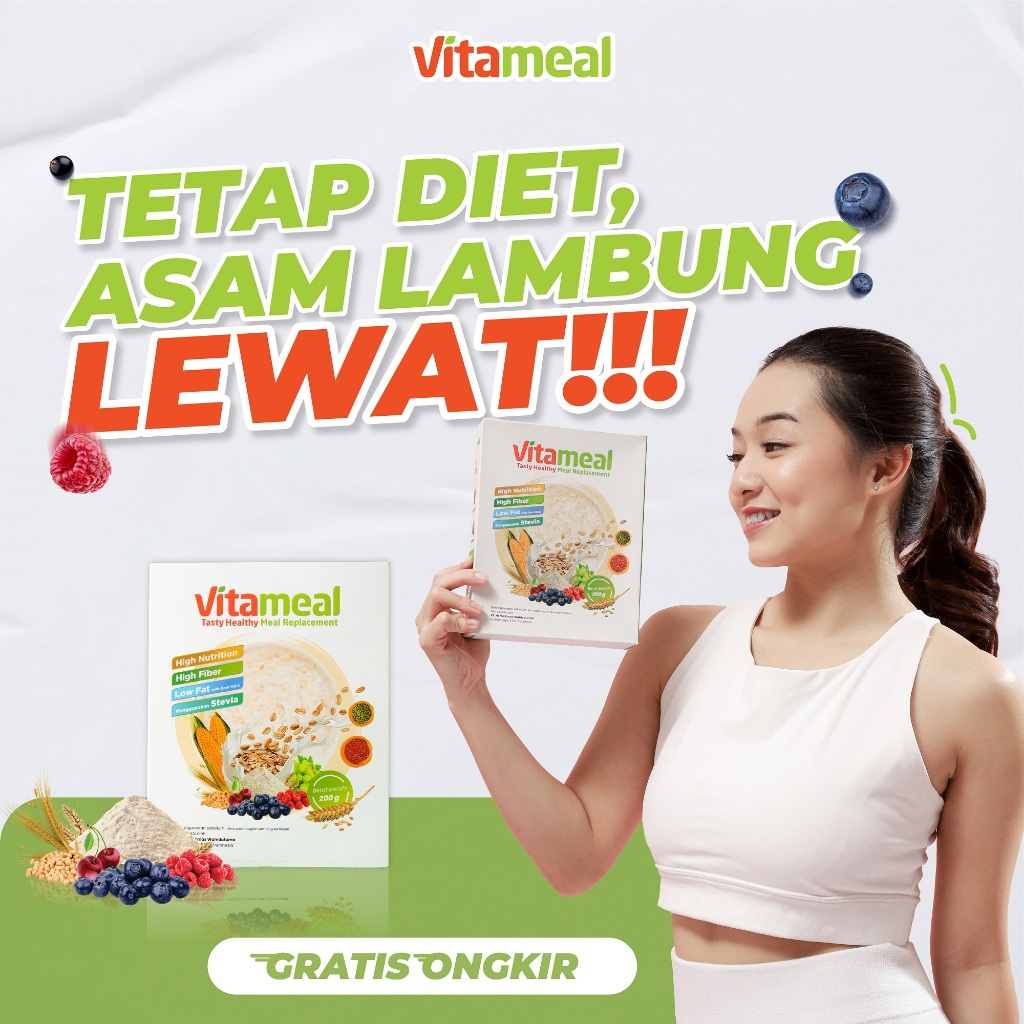 

VITAMEAL Meal Replacement Sereal Oat Pendamping Diet Mencegah Asam Lambung Gerd 1 BOX 200g Super Food