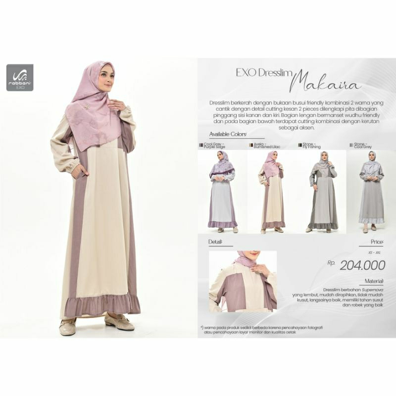 Rabbani - Exo Dresslim Makaira // Gamis Dewasa // Gamis Remaja