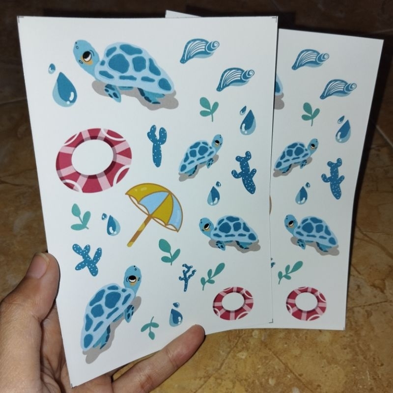 

Stiker lucu - Penyu Biru (Kode_01)