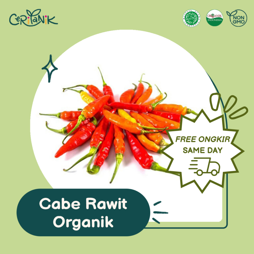 

Cabai Rawit Organik 150 gram - Ceritanik - Cabe Rawit Organik - Sayur Organik Murah - Sayur Organik Sehat - Sayur Organik Premium