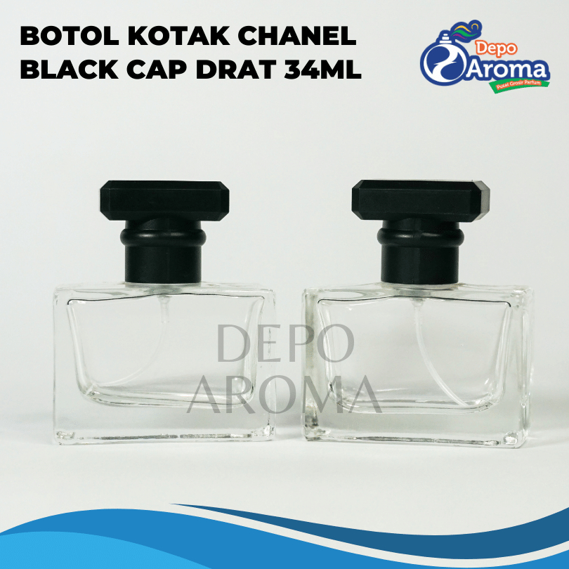 Botol Parfum Kotak Chanel Black Cap Drat 34ml