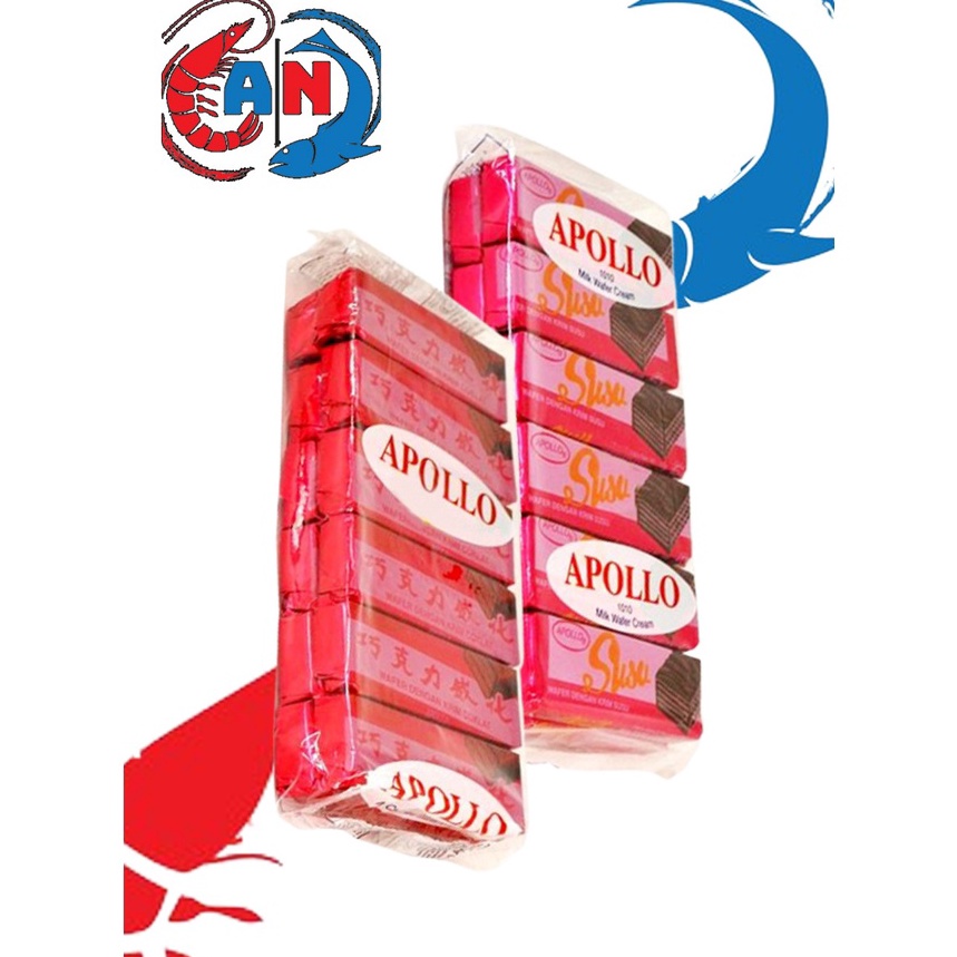 

[KODE S0IAN] ( BERKAH ) APOLLO WAFER MILK CHOCOLATE / APOLO COATED WAFER 12 pcs x 12gr / Wafle / Wafer coklat / wafer susu