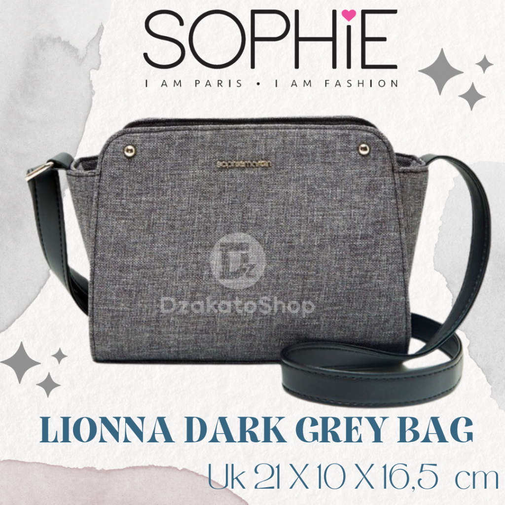 NEW Style Sophie Martin Paris Tas Selempang Wanita Lionna Nylon Dark Grey Katalog Terbaru  Promo Kek
