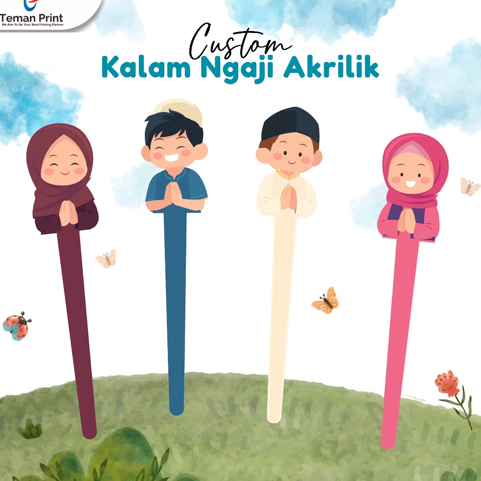 

[KODE 6EL9C] Teman Print [V1] Kalam Custom Nama Tuding Mengaji Iqro Al Quran Anak Bahan Akrilik Print UV