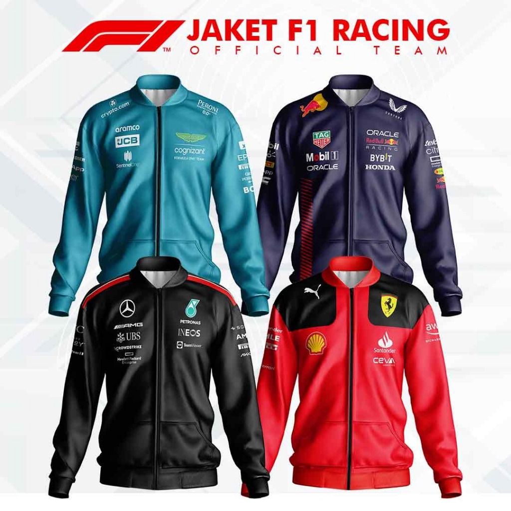 Jaket Bomber F1 Redbull Racing Team Red Bull 2024 Full Printing