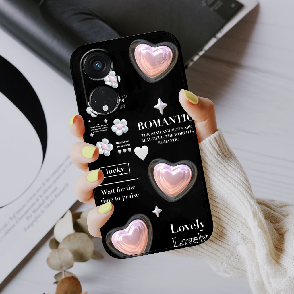 CASE OPPO A98 5G - SOFTCASE PRO CAMERA MOTIF FULL LOVE AESTHETIC FOR OPPO A98 5G - HITAM - CASE KEKI