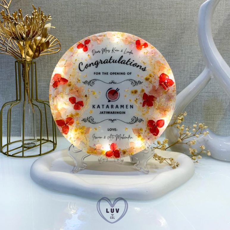 (CUSTOM UCAPAN / TULISAN / WORDINGS) -18cm- Pajangan / Opening Toko / Grand Opening / Papan Bunga / 