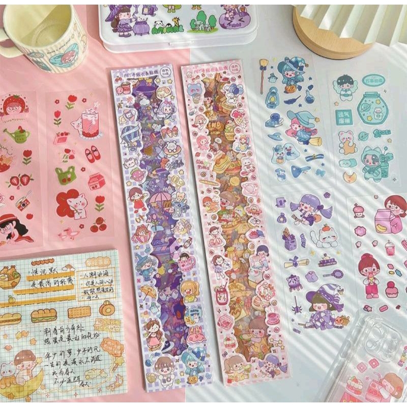 

Stiker Panjang Anak Ledger Karakter Sanrio Stiker Momo Perlembar