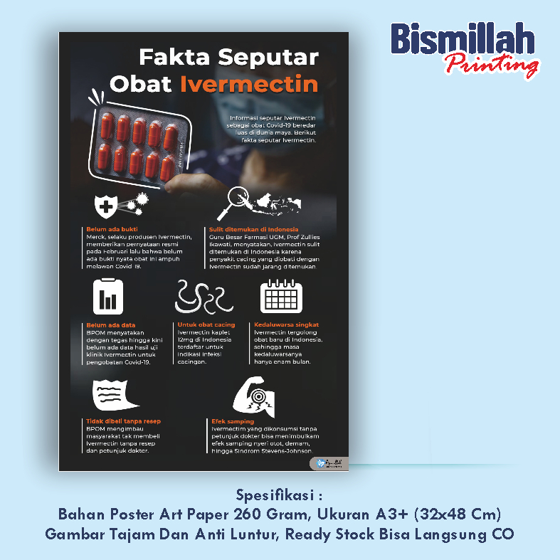 Poster Kesehatan Fakta Seputar Obat Ivermectin