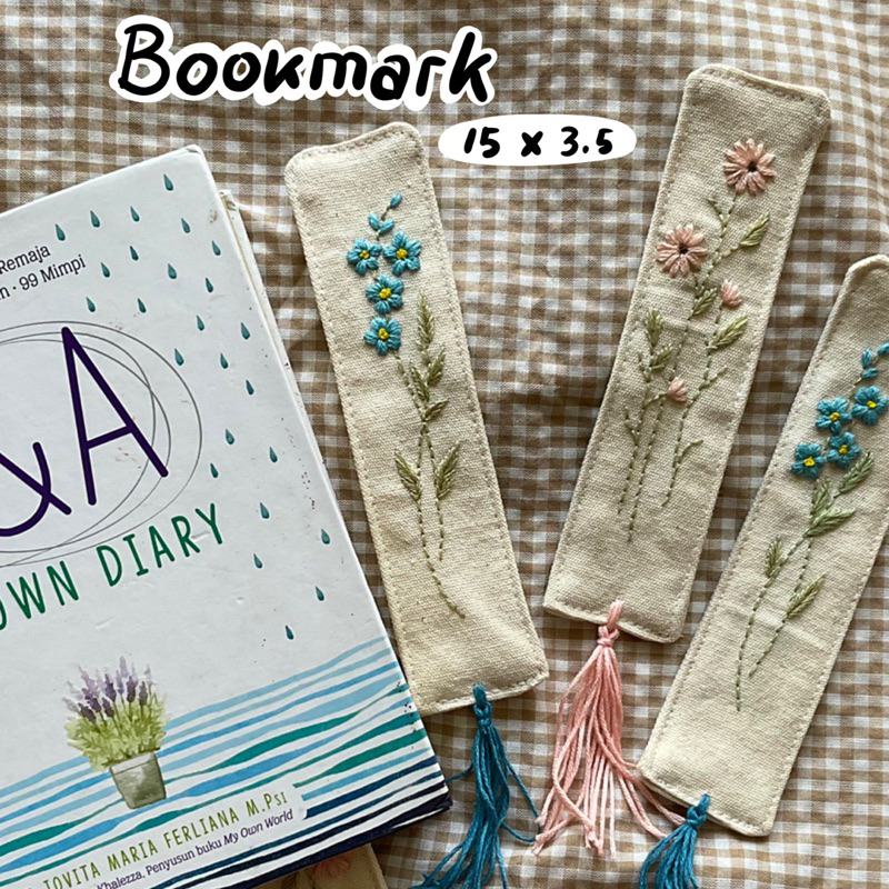 

(Costume) Bookmark Aesthetic | Pembatas Buku Embroidery | Handmade Bookmark by MARJETA