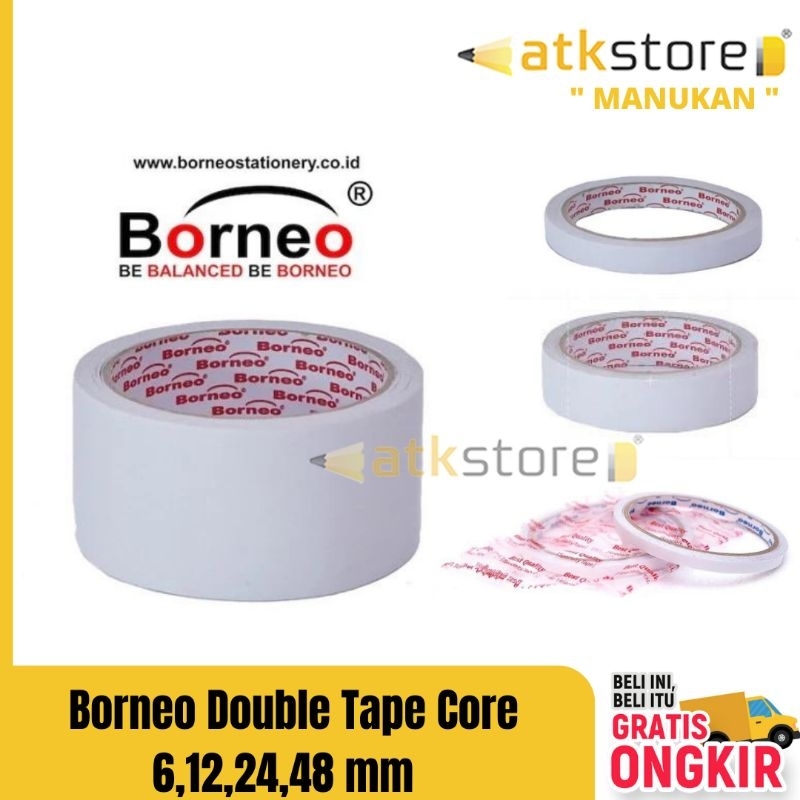 

Borneo Double Tape Core Merah 6 12 24 48 mm - Isolasi bolak balik / doble tape