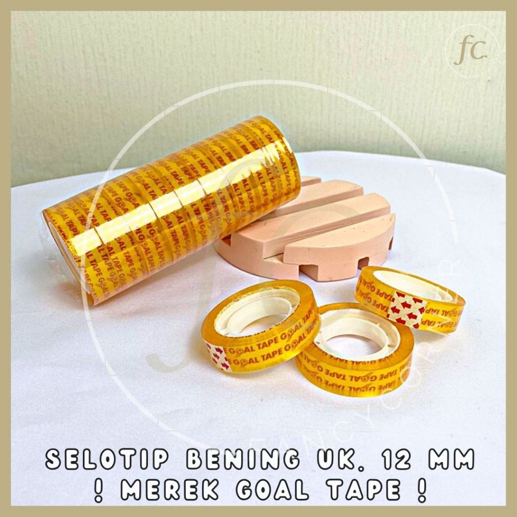 

1 Roll Solatip / Isolasi Bening Transparan Goal Tape 12 mm Original Packing Selotip Kecil Mini Lakban DIY Kit Journaling Bungkus Kado ATK Sekolah Anak Harga Grosir Ready COD