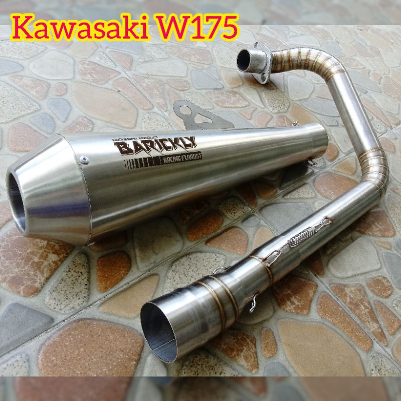 [KHUSUS ECER] Header Leher Silencer Only Knalpot W175 SE Cafe Original Barickly Racing Exhaust Stain