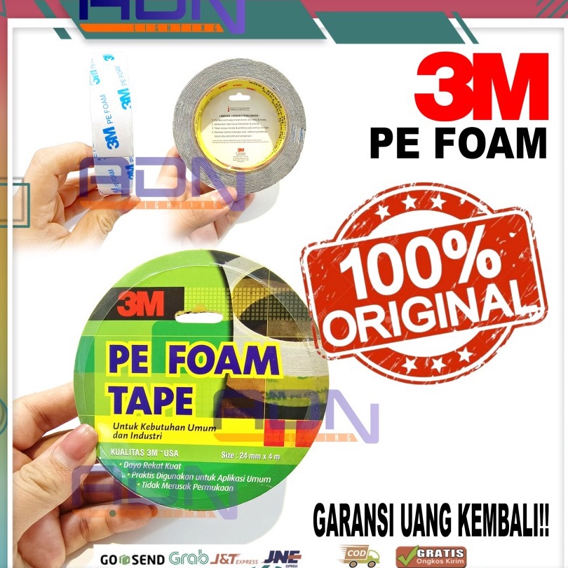 

✢Terlaris ADN.in 3M Double Tape PE Foam 1600TG 24 mm x 4mtr ORIGINAL ASLI USA F36