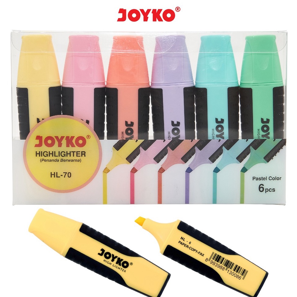 

Promo➺ Highlighter Penanda Berwarna Joyko HL-70 Pastel Color 1 Set 6 Pcs E45