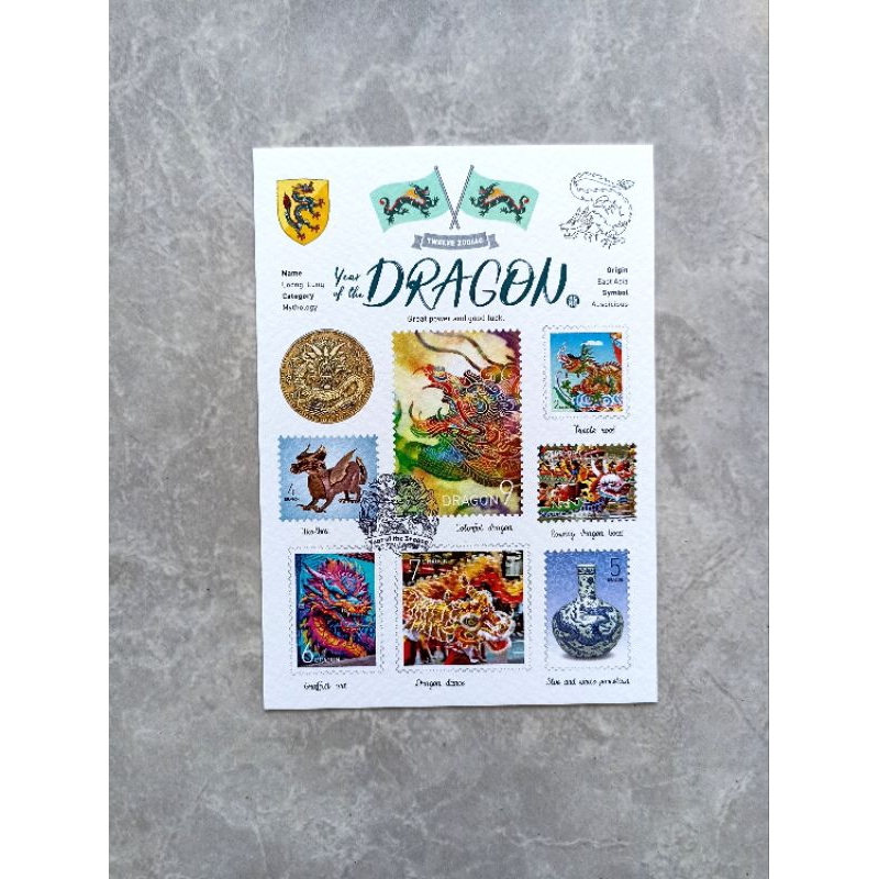 

WT World Travel Year of Dragon Postcard series Kartu pos kartupos