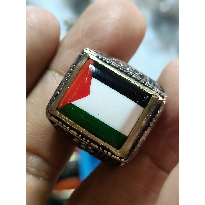 Batu cincin bendera Palestina harga termurah promo