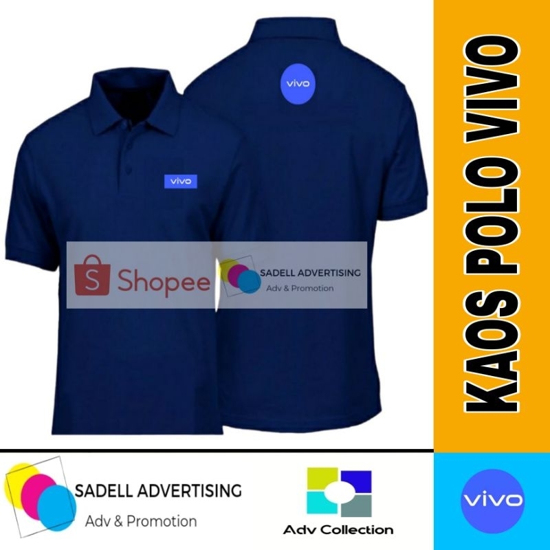 Kaos VIVO Kaos Polo VIVO Navy Lengan Pendek Pria Bordir