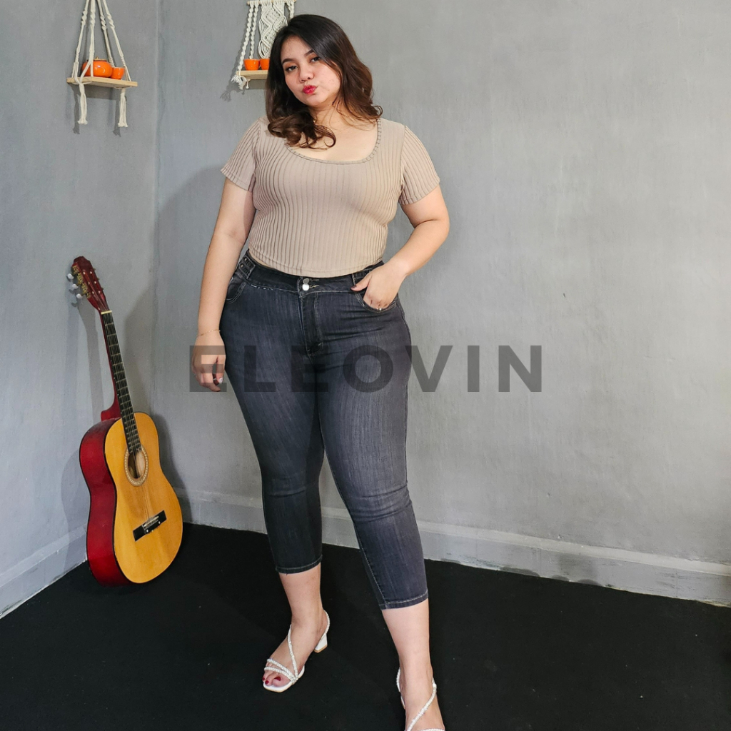 Eleovin Fashion - Skinny Wulan Jumbo - Celana Panjang Wanita Highwaist Premium Bangkok Style