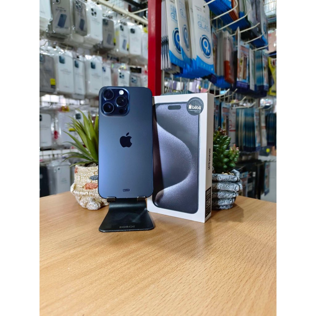 IPHONE 15 PRO MAX EX IBOX 256GB BLUE TITANIUM - Budi Store TERLARIS TERMURAH