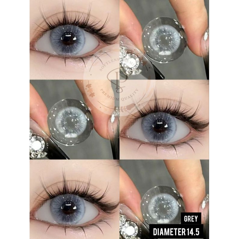 Softlens Light Grey Tanpa Ring Diameter 14.5 | Softlens Look Arabian | Softlens Wedding | Softlens M
