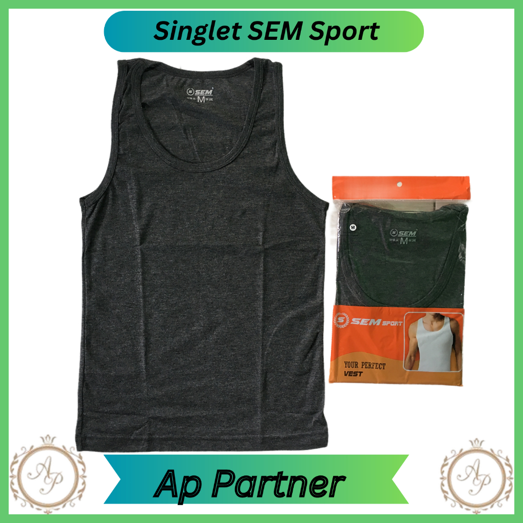 Kaos Dalam Pria SEM Sport | Singlet Kaos Kutang Cowok Dewasa Polos Jumbo Murah