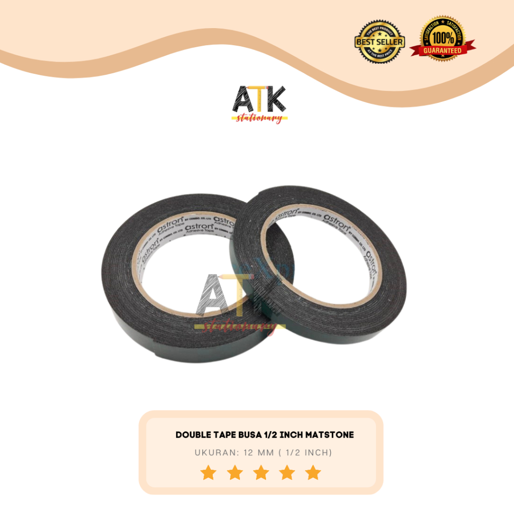 

Double Tape Busa Matstone 1/2 Inch Double Foam Tape 1/2" / Double Tip 12 mm 6 Meter atk