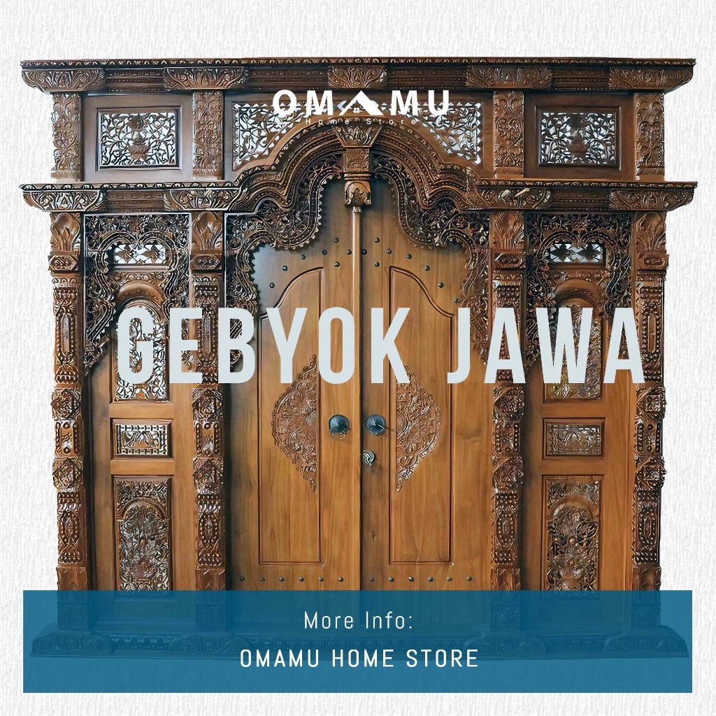 Pintu Gebyok Jawa Minimalis, Ukir ukuran 2,5 meter, Bahan Kayu Jati, Mentahan Halus