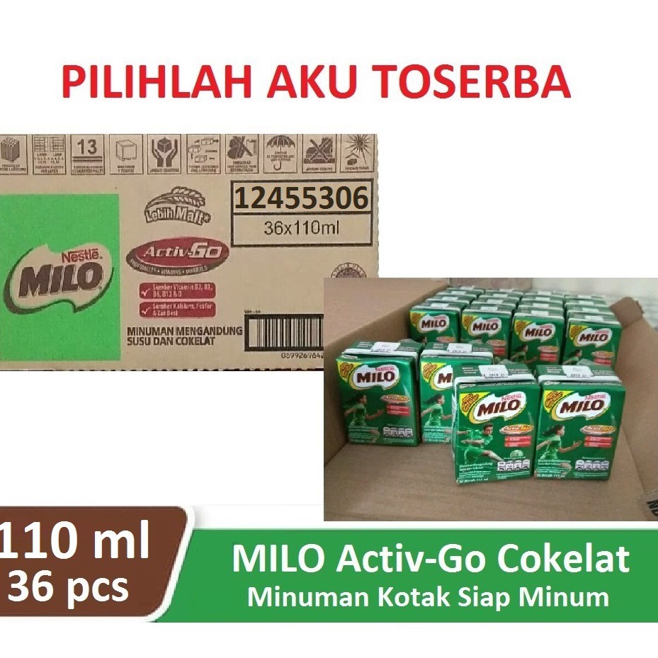 

Ready stock Susu Milo Kotak Coklat ACTIVE GO UHT - ukuran 115 ml MENJADI 110 ml (1 dus isi 36) Best