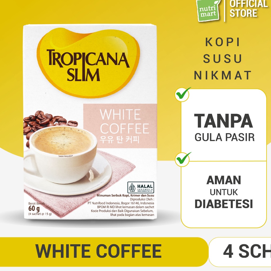 

Ready stock Tropicana Slim White Coffee 4 Sachet - Kopi Susu Nikmat Tanpa Gula Pasir ➻➶✱✼