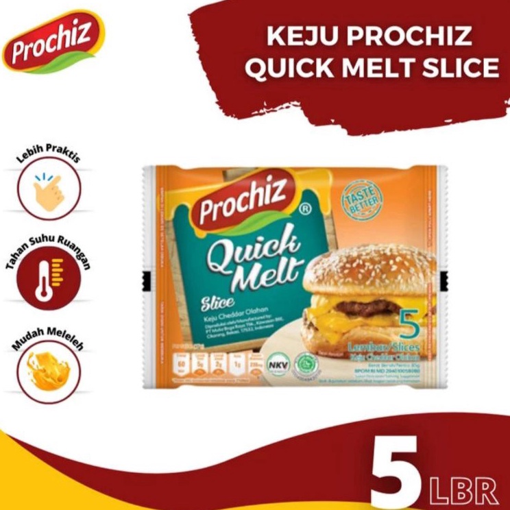 

➷Model Terkini✽→ Keju Prochiz Quick Melt Slice's 5 Single S64 ✻
