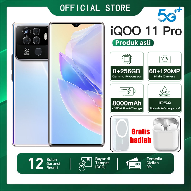 [COD] HP Ponsel pintar baru 2023 IQOO 11Pro 7,5 inci 8000mAh ponsel asli Android 11 sederhana RAM8GB