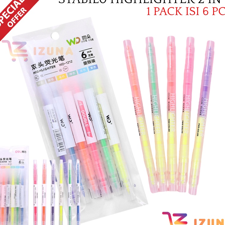 

Terbaru [IZUNA] STABILO WARNA WARNI 2 SISI / HIGHLIGHTER 2 IN 1 / 1 SET STABILO WARNA ISI 6 PCS / SET STABILO / HIGHLIGHT PEN / STABILO PANJANG