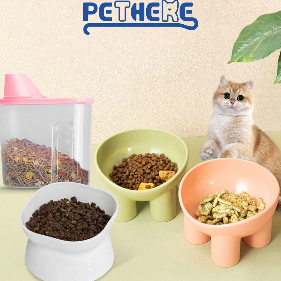 Terlaris✰↓ PT Pet Food Storage /Feeder Bowl /Tempat Penyimpanan Makanan Kucing/Tempat Makan Kucing T
