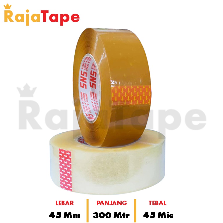 

R3@dy Stok Lakban Bening / Coklat 500 Yard / 300 Meter x 45 Mm x 45 Mic Sticky N Strong (SNS) [92]