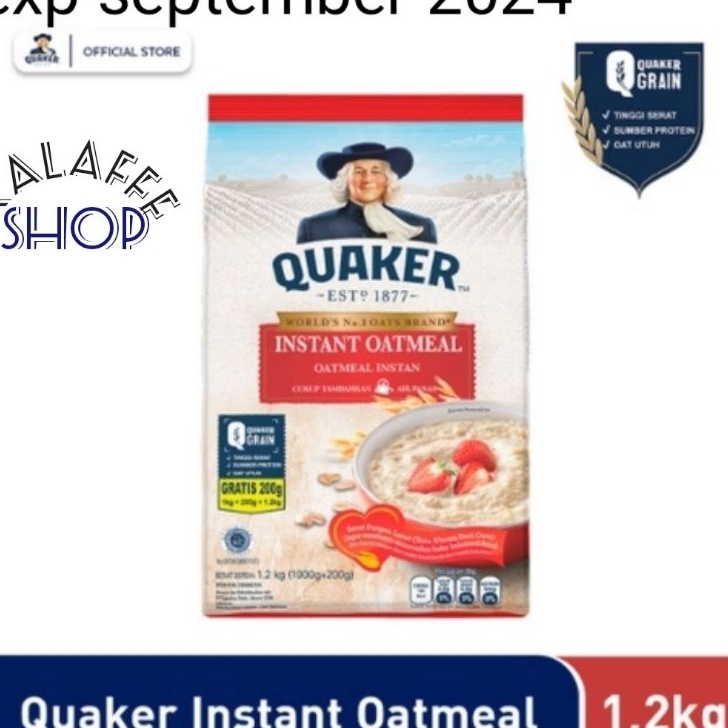 

Ready Quaker Instant Oatmeal 1200 gr Kebaikan sebagai sarapan pagi yang baik Oatmeal exp februari & maret 2025 Terupdate