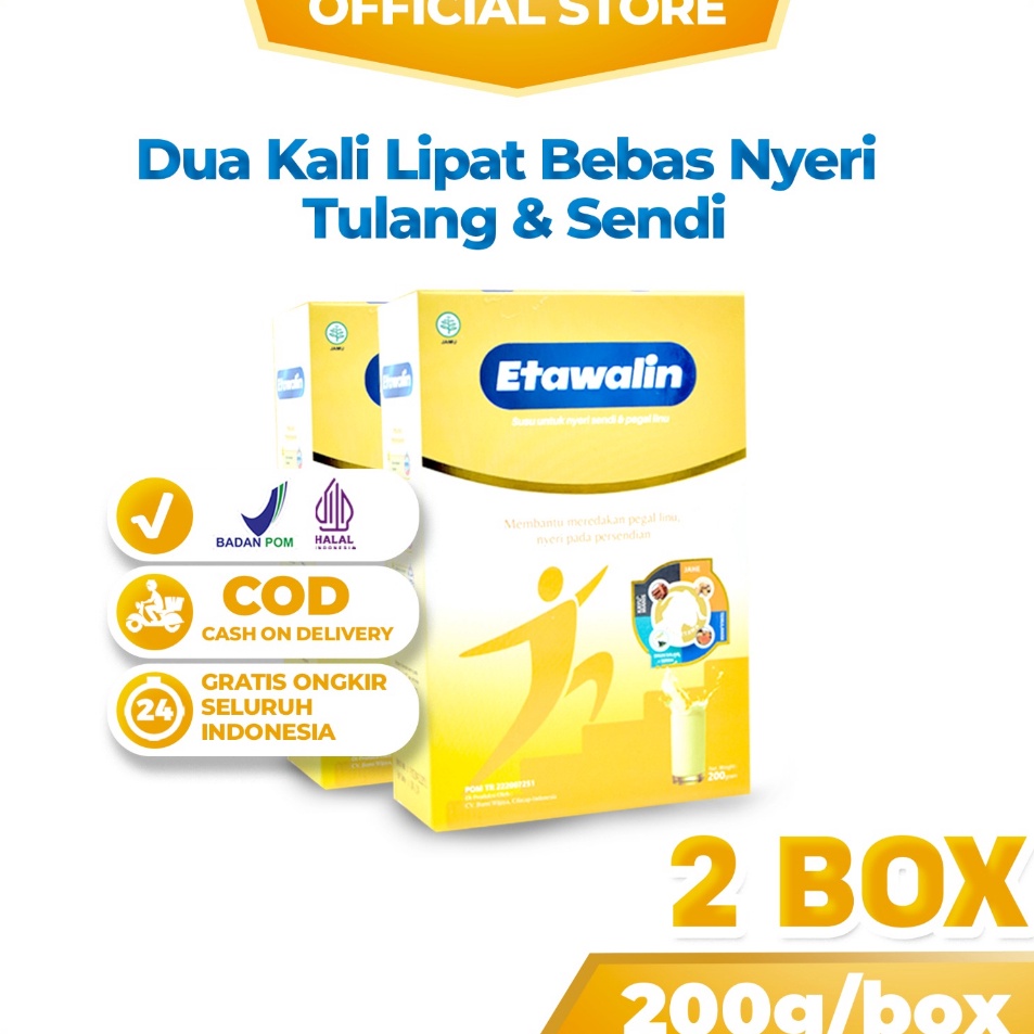 

Terkini 2 box Etawalin - Susu Kambing Atasi Nyeri Sendi Sakit Lutut Dan Asam Urat Diskon Promo